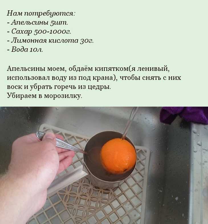 Приготовление апельсинового сока в домашних условиях