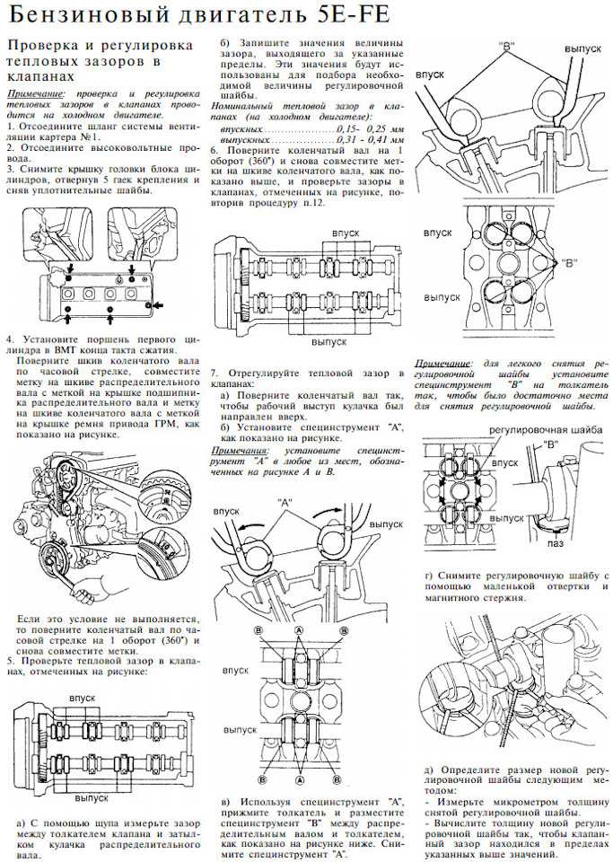 Регулировка клапанов на разных моделях двигателей ⋆ автомастерская