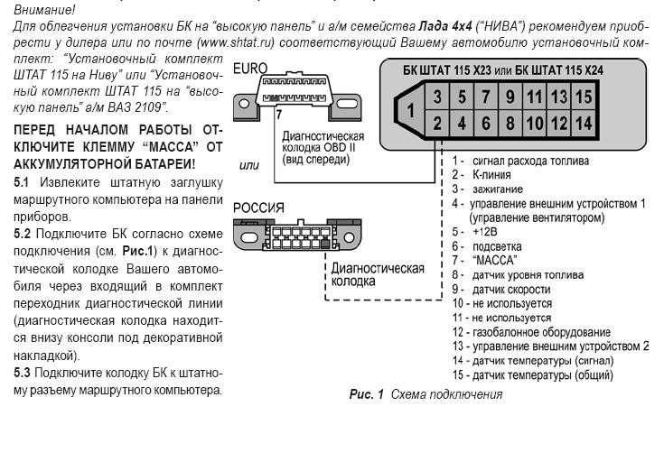 Инструкция по установке бортового компьютера ваз 2114 и его описание