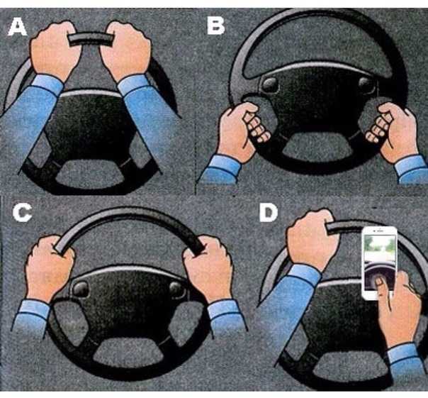 Как правильно держать руль при выполнении поворотов