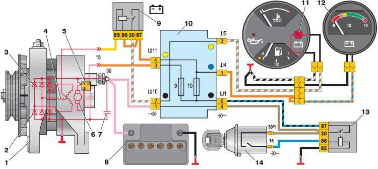 Устройство и схема подключения генератора ваз 2107 инжектор и карбюратор, характеристики, неисправности и ремонт, замена грм, инструкции