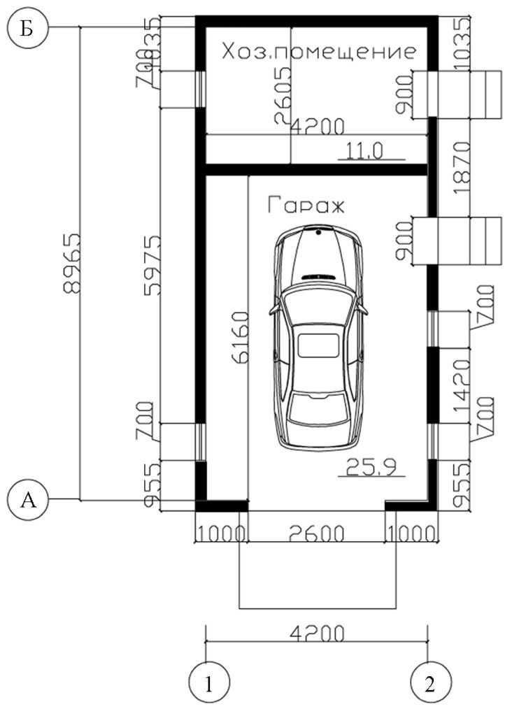 Оптимальные размеры гаража на 1 машину