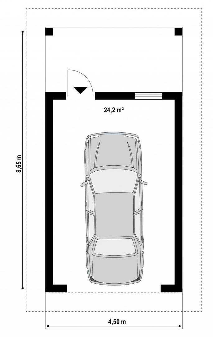 Размер гаража на 1 машину: оптимальные  параметры, минимальная стандартная ширина помещения для одного автомобиля в частном доме